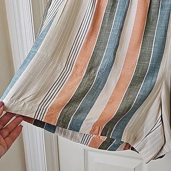 Sonoma Elastic Waist Pull On Vertical Striped Shorts Size 1X EUC - Picture 6 of 7